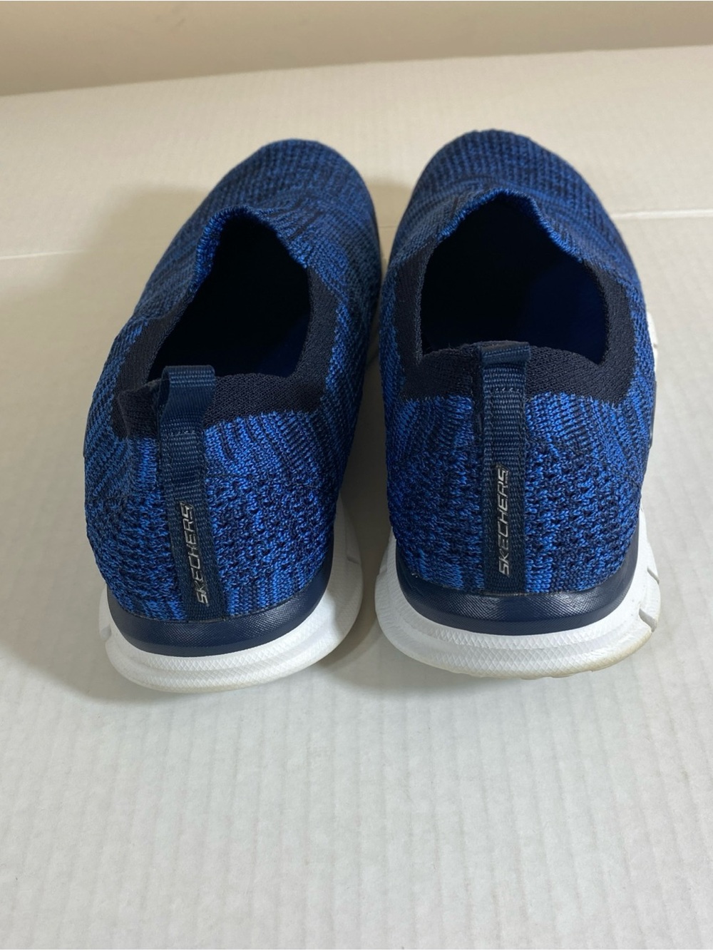 Skechers Women's Slip-On Knit Sneakers - Blue and Navy - Picture 5 of 10